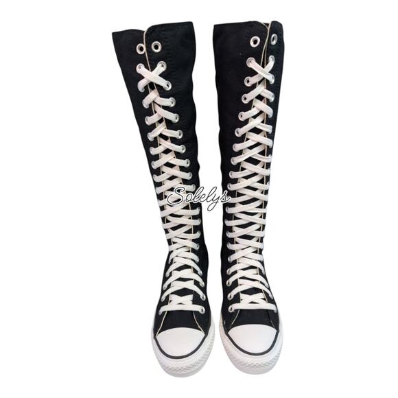 Converse 2012 OG XXHI Knee High Black Canvas Sneaker Boot Bundle 7.5 RARE NEW - Picture 2 of 12